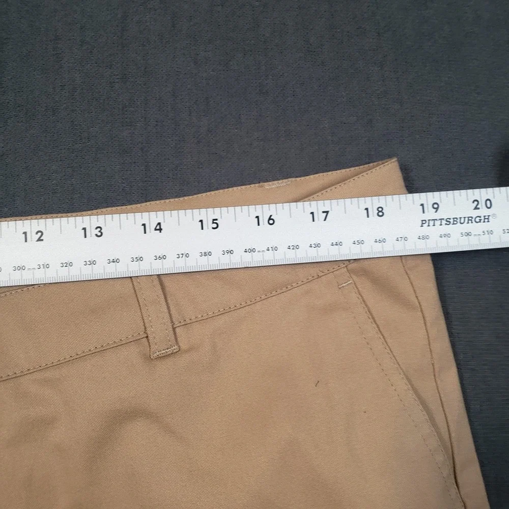Ellos Chino Shorts‎ Womens 16 Tan Cotton Blend Stretch Flat Front Casual Classic